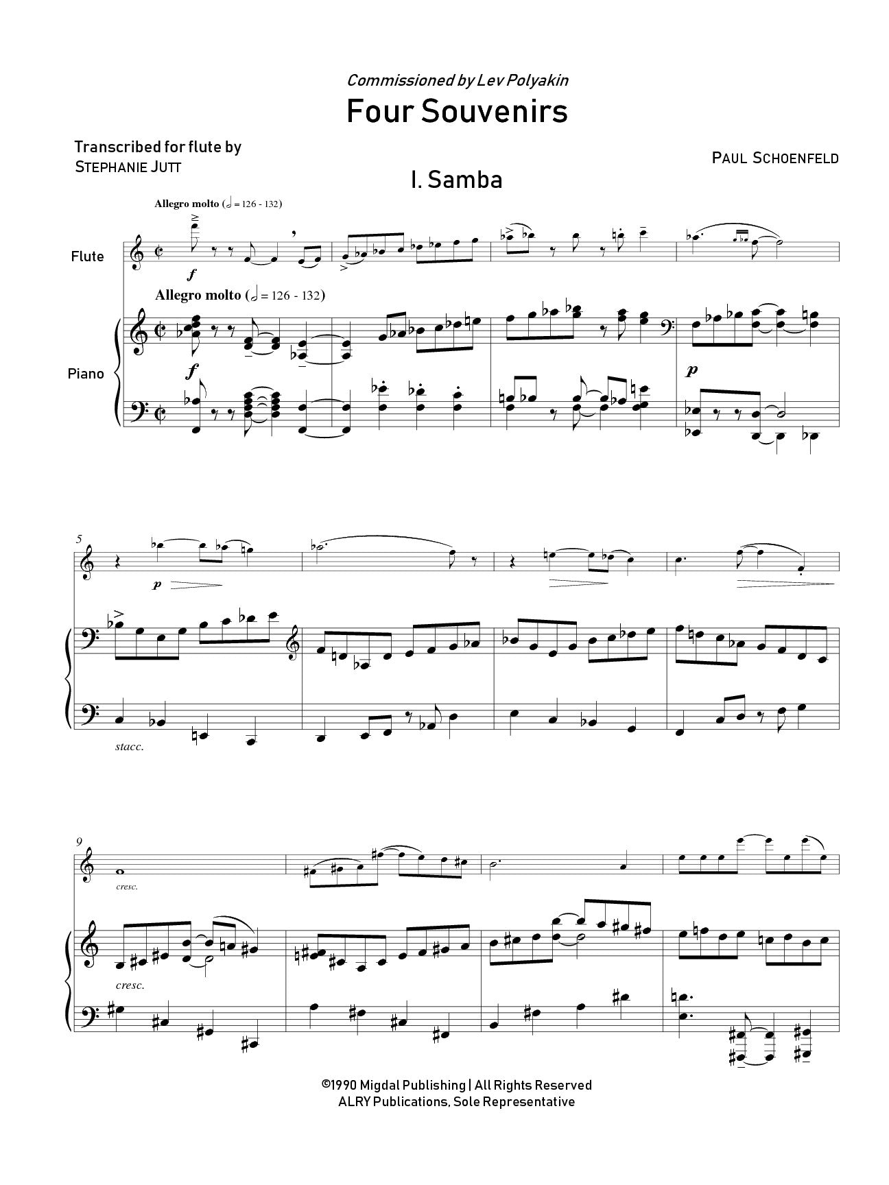 Schoenfeld: Four Souvenirs – Ficks Music