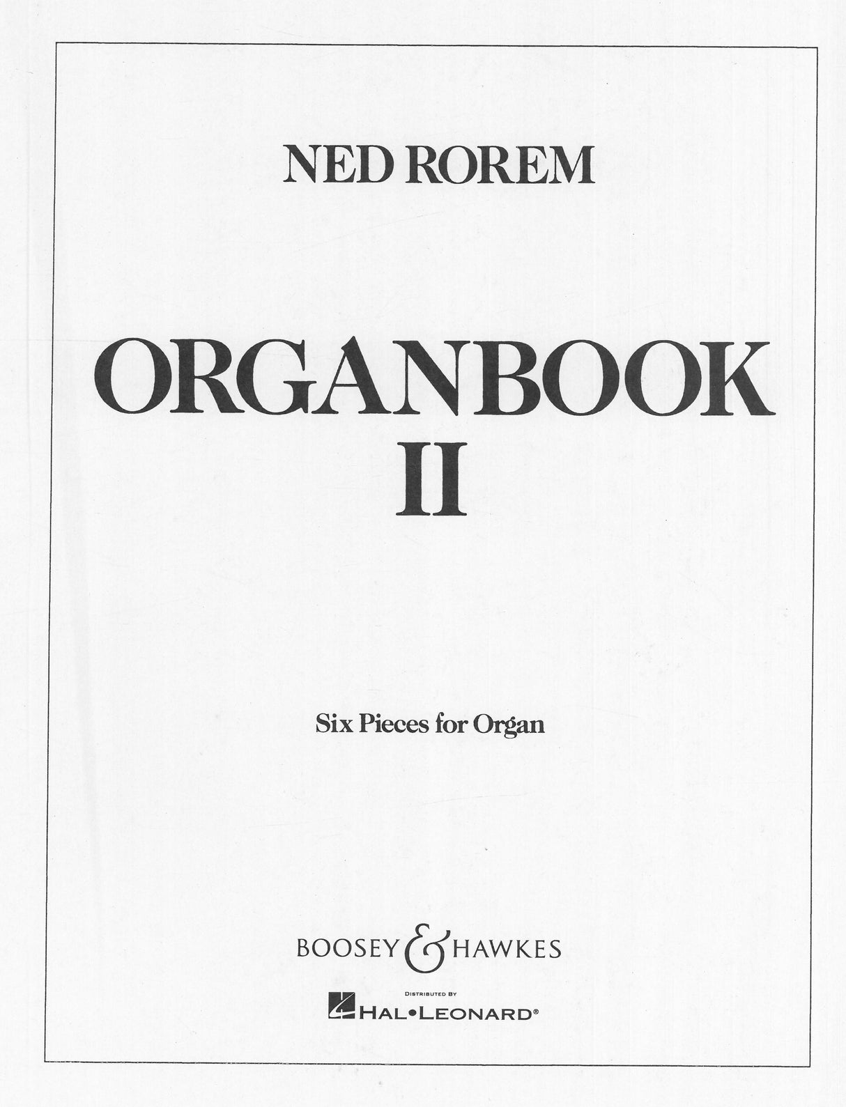 Rorem: Organbook II