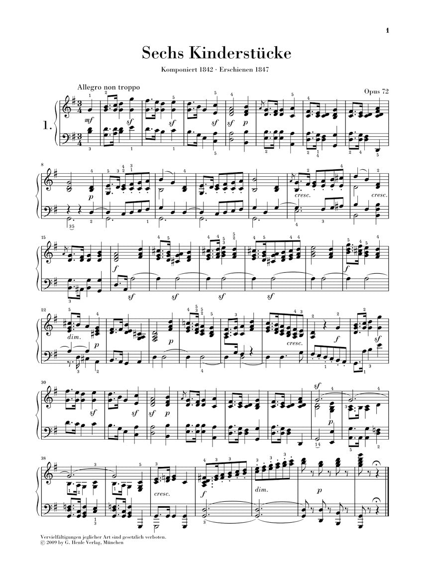 Mendelssohn: 6 Children's Pieces, Op. 72