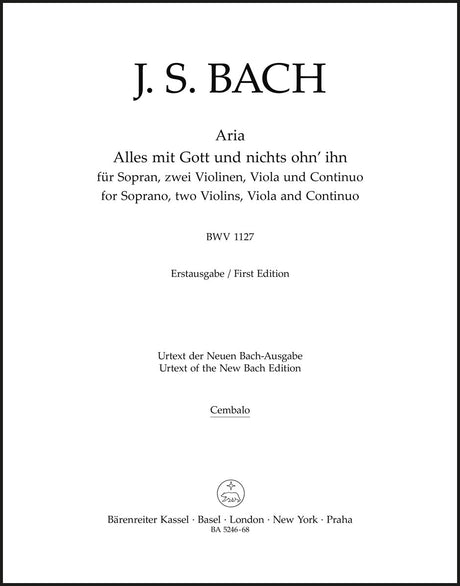 Bach: Alles mit Gott and nichts ohn' ihn, BWV 1127