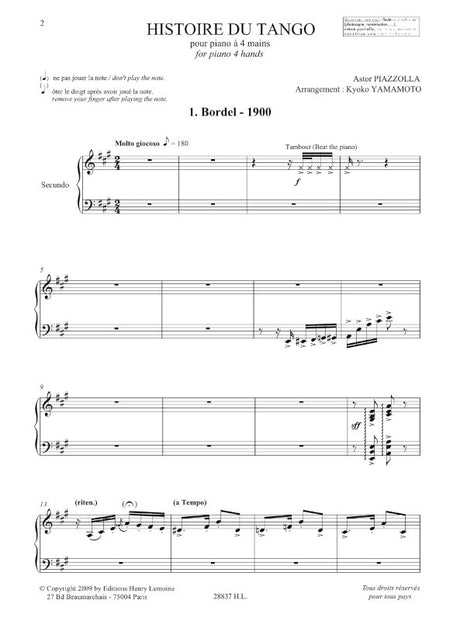 Piazzolla: Histoire du tango (for piano 4-hands)
