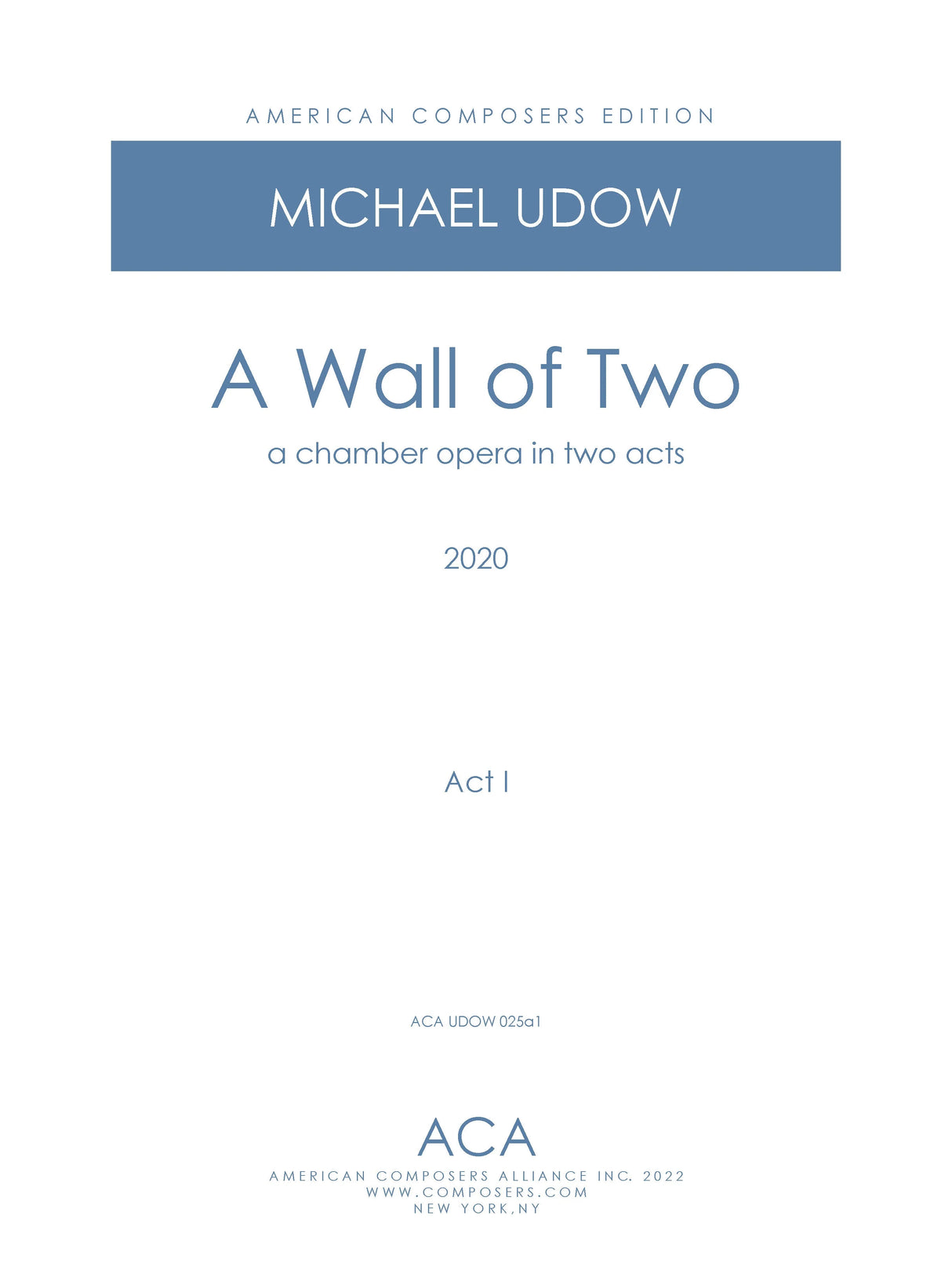 Udow: A Wall of Two