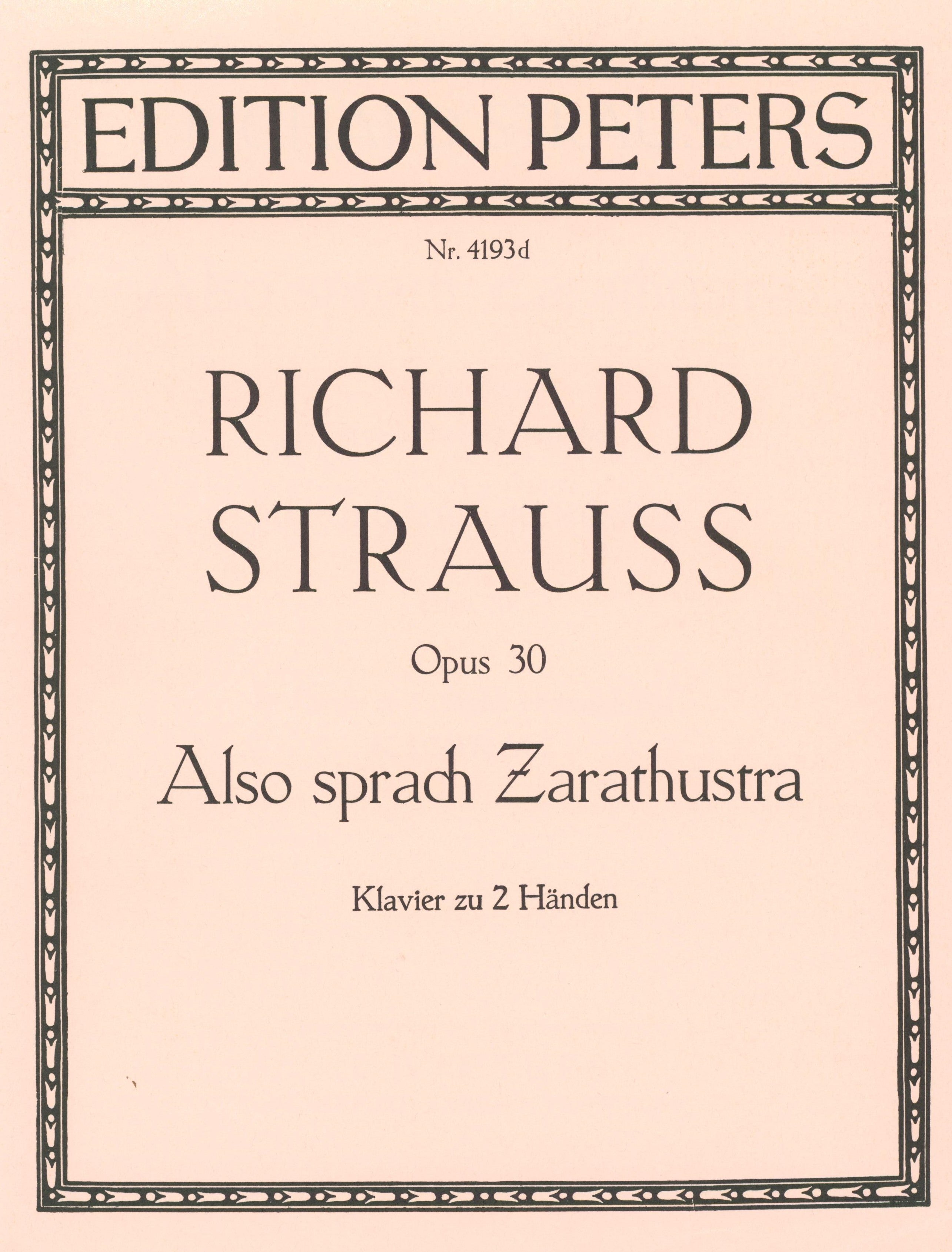 Strauss: Also sprach Zarathustra, Op. 30 (arr. for piano) – Ficks