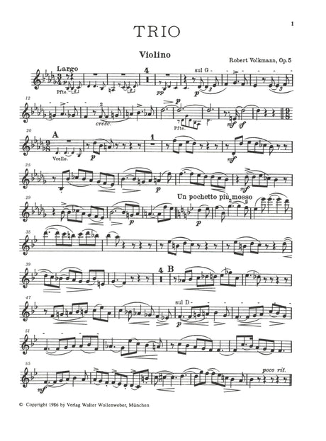 Volkmann: Piano Trio, Op. 5