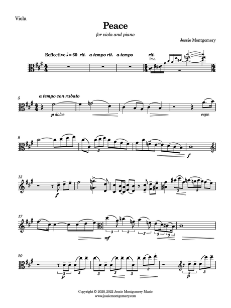 Montgomery: Peace for Viola and Piano