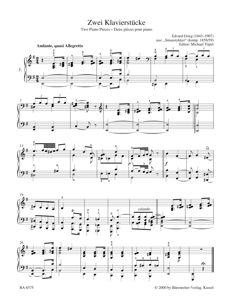 Grieg: Easy Piano Pieces and Dances – Ficks Music