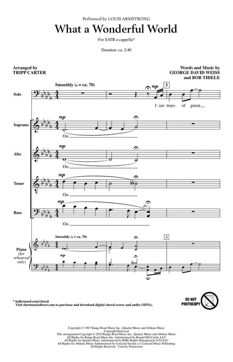 Weiss-Thiele: What a Wonderful World (arr. for SATB)