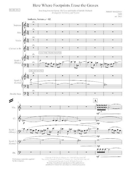 Mazzoli: Here Where Footprints Erase the Graves (arr. for chorus & ensemble)