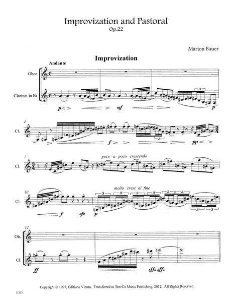Bauer: Improvization & Pastorale, Op. 22, Nos. 2 & 3