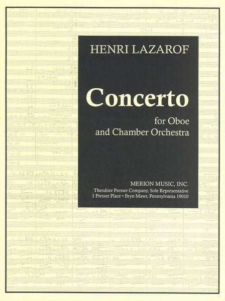 Lazarof: Oboe Concerto