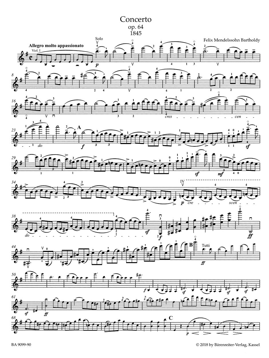 Mendelssohn: Violin Concerto in E Minor, Op. 64 – Ficks Music
