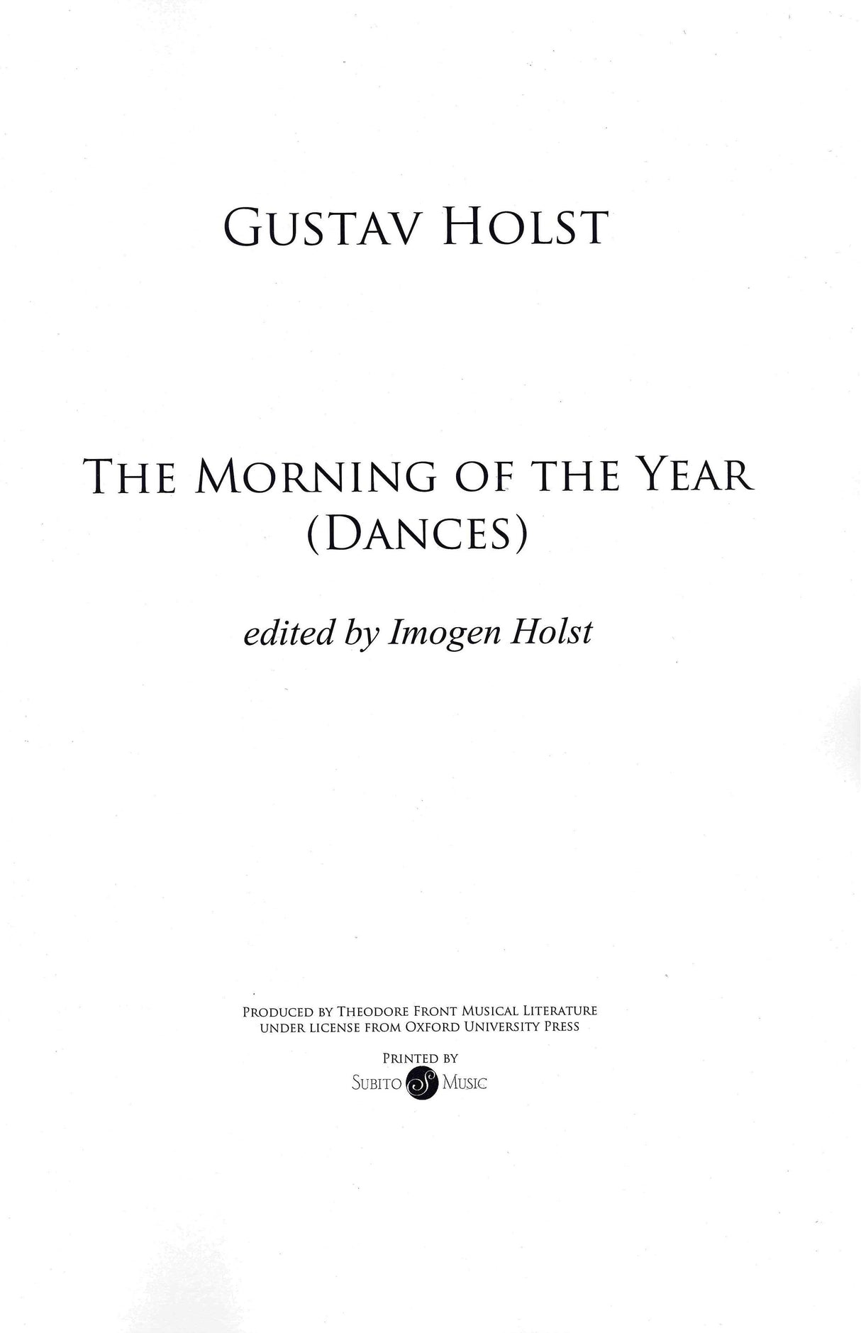 Holst: Dances from The Morning of The Year