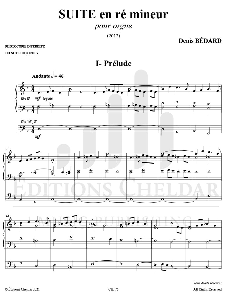 Bédard: Suite in D Minor