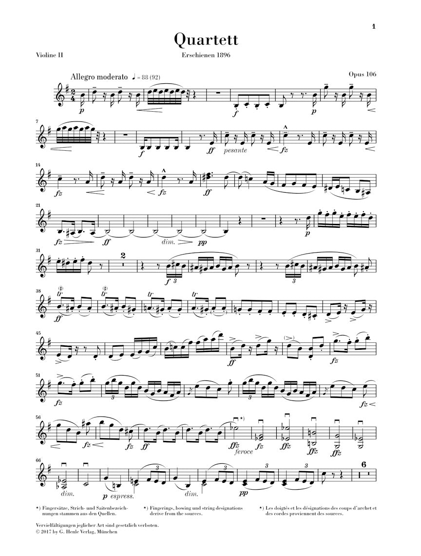 Dvořák: String Quartet No. 13 in G Major, Op. 106 – Ficks Music