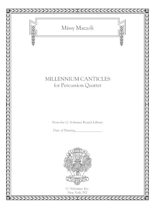 Mazzoli: Millennium Canticles (for percussion quartet)