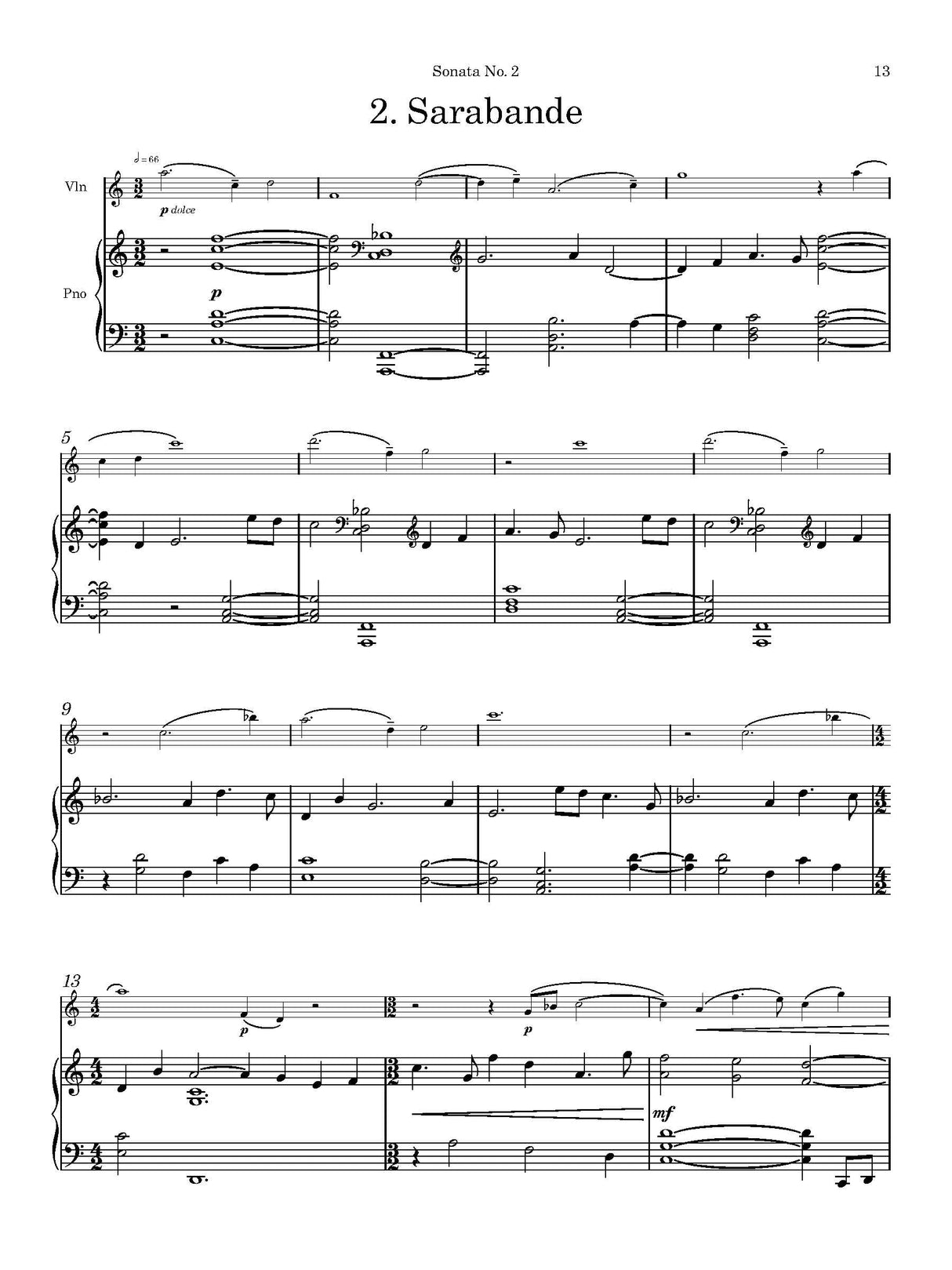 Stallcop: Violin Sonata No. 2