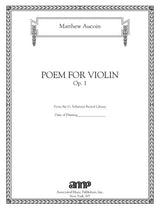 Aucoin: Poem for Violin, Op. 1