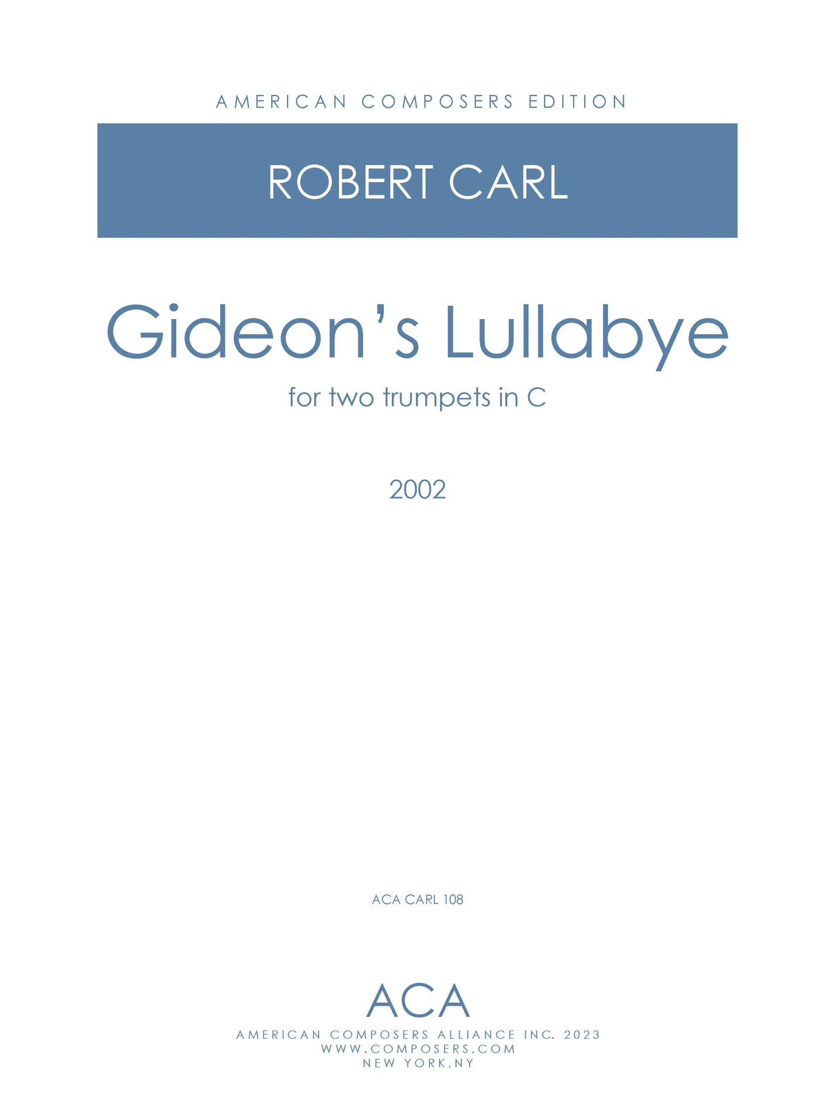 Carl: Gideon's Lullabye