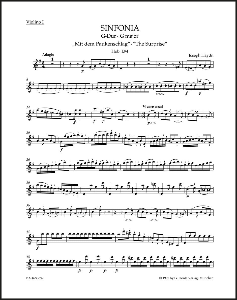 Haydn: Symphony No. 94 in G Major, Hob. I:94 – Ficks Music