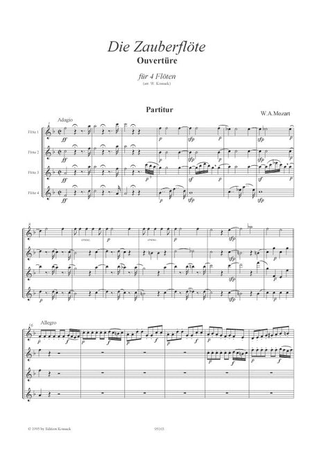 Mozart: Overture to The Magic Flute (arr. for 4 flutes)