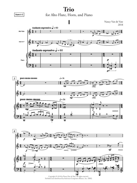 Van de Vate: Trio for Alto Flute, Horn, and Piano