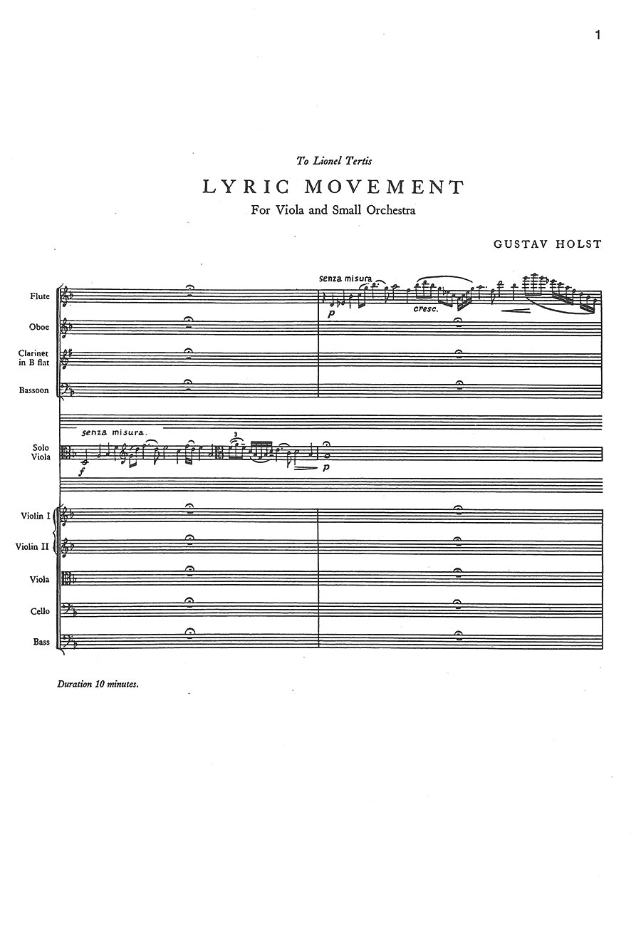 Holst: Lyric Movement for Viola and Small Orchestra