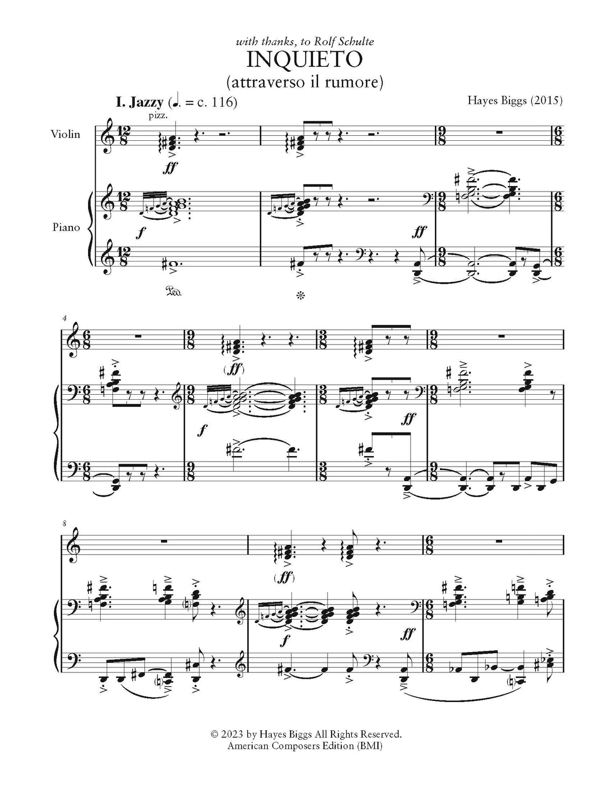 H. Biggs: Inquieto (attraverso il rumore)