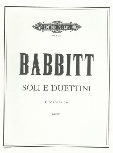 Babbitt: Soli e Duettini
