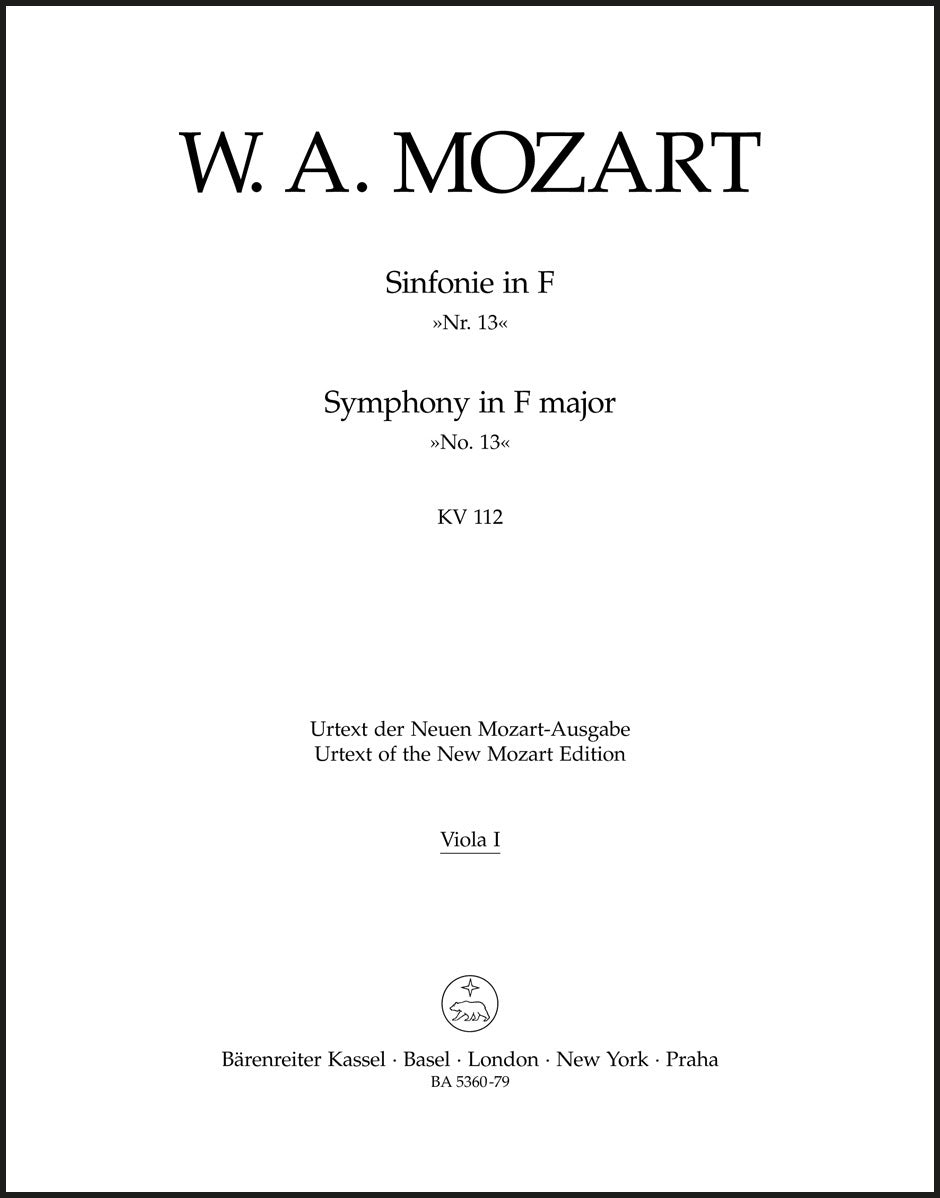 Mozart: Symphony No. 13 in F Major, K. 112