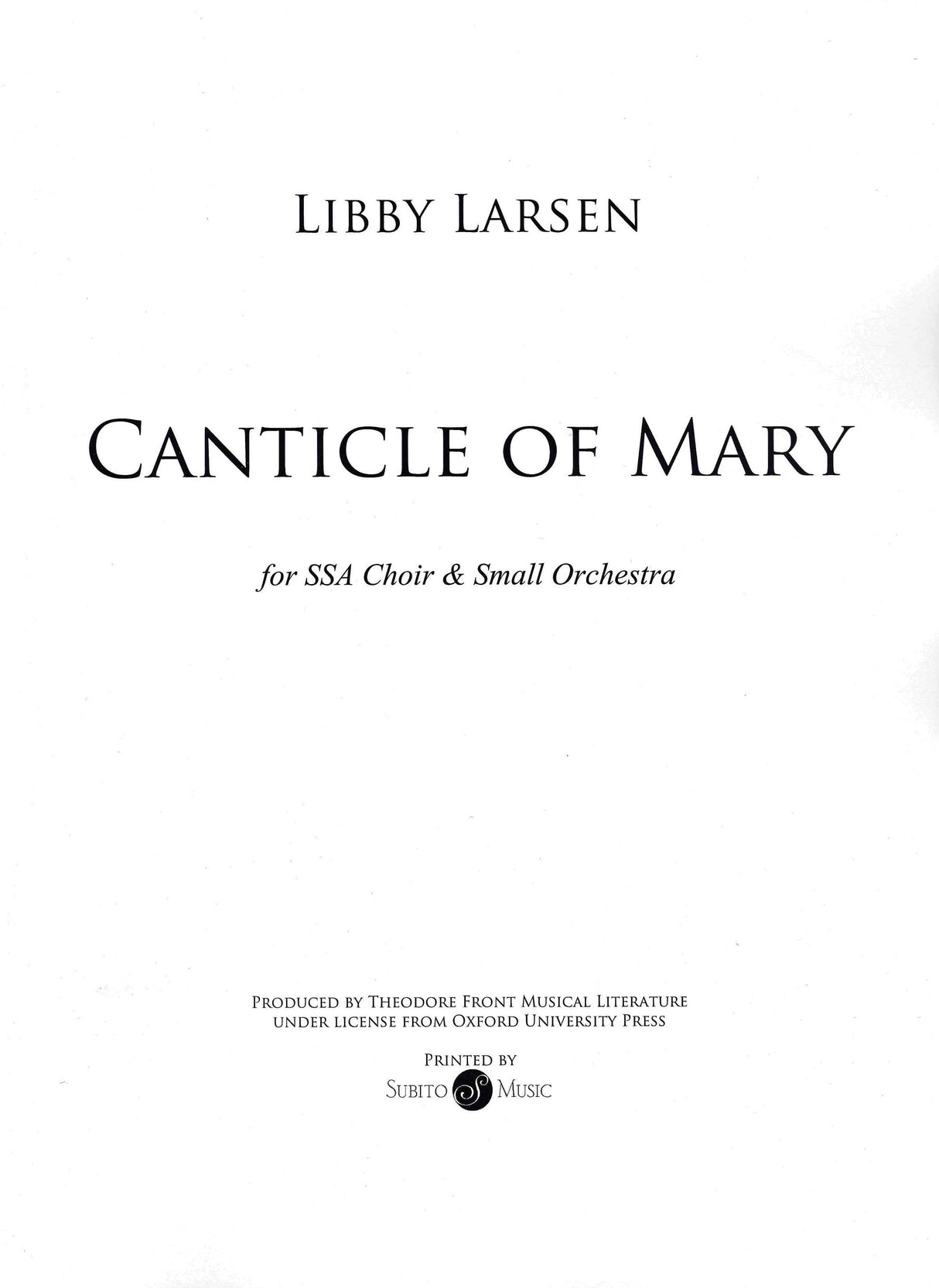 Larsen: Canticle of Mary