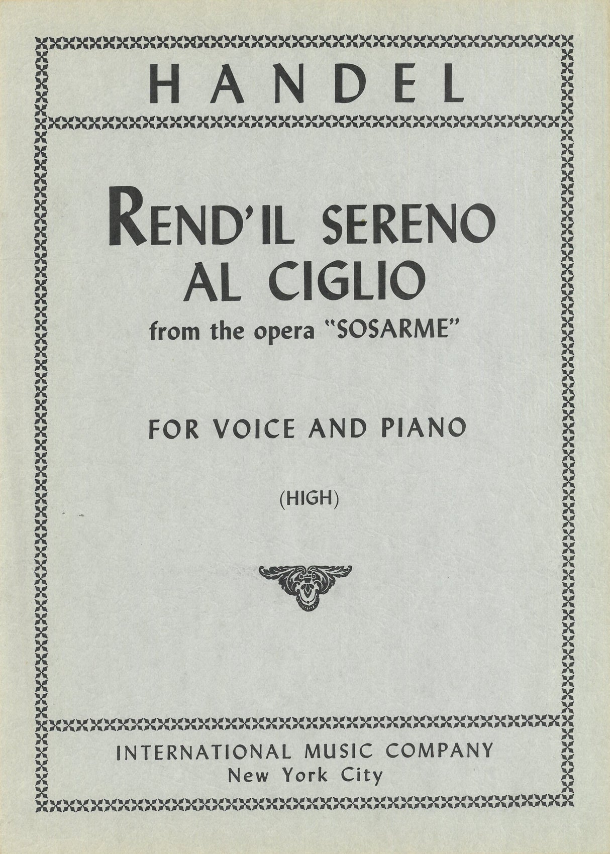 Handel: Rend'il sereno al ciglio from "Sosarme"