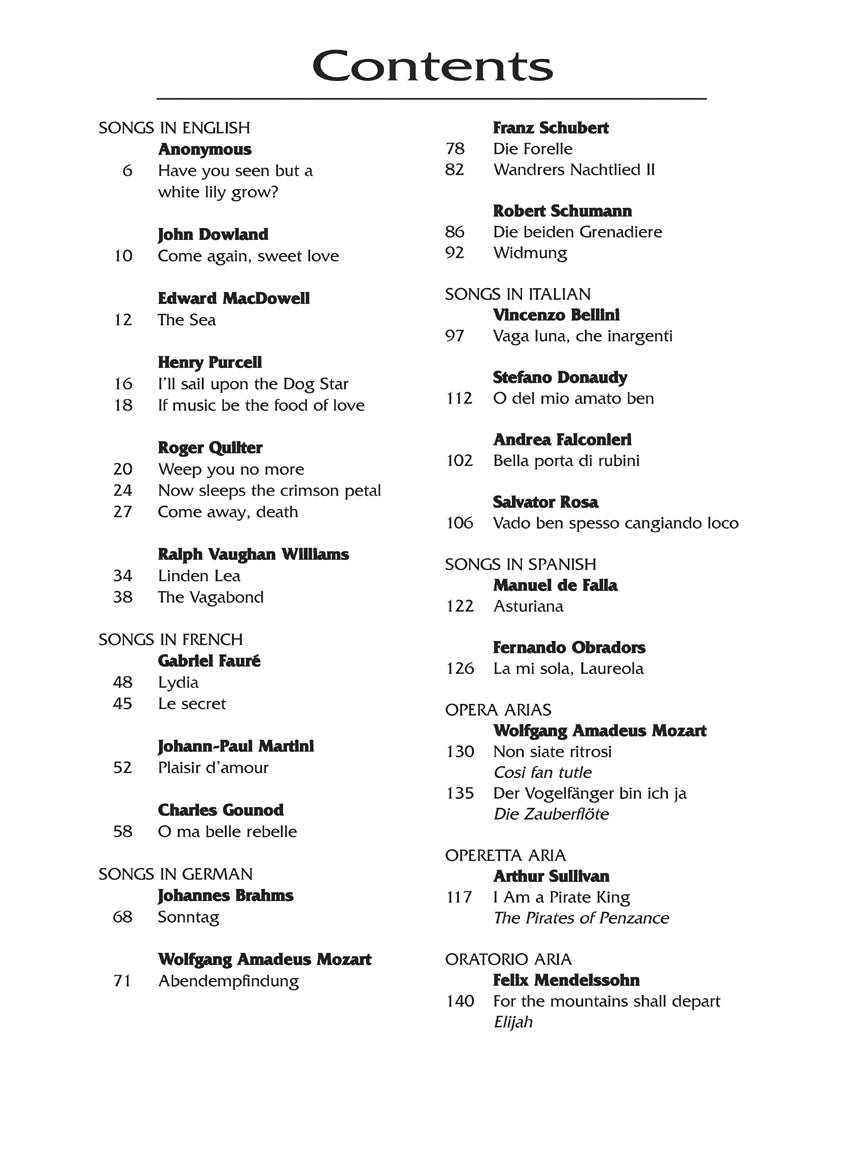 Standard Vocal Literature – Baritone