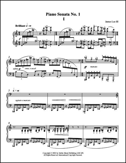 Lee III: Piano Sonata No. 1