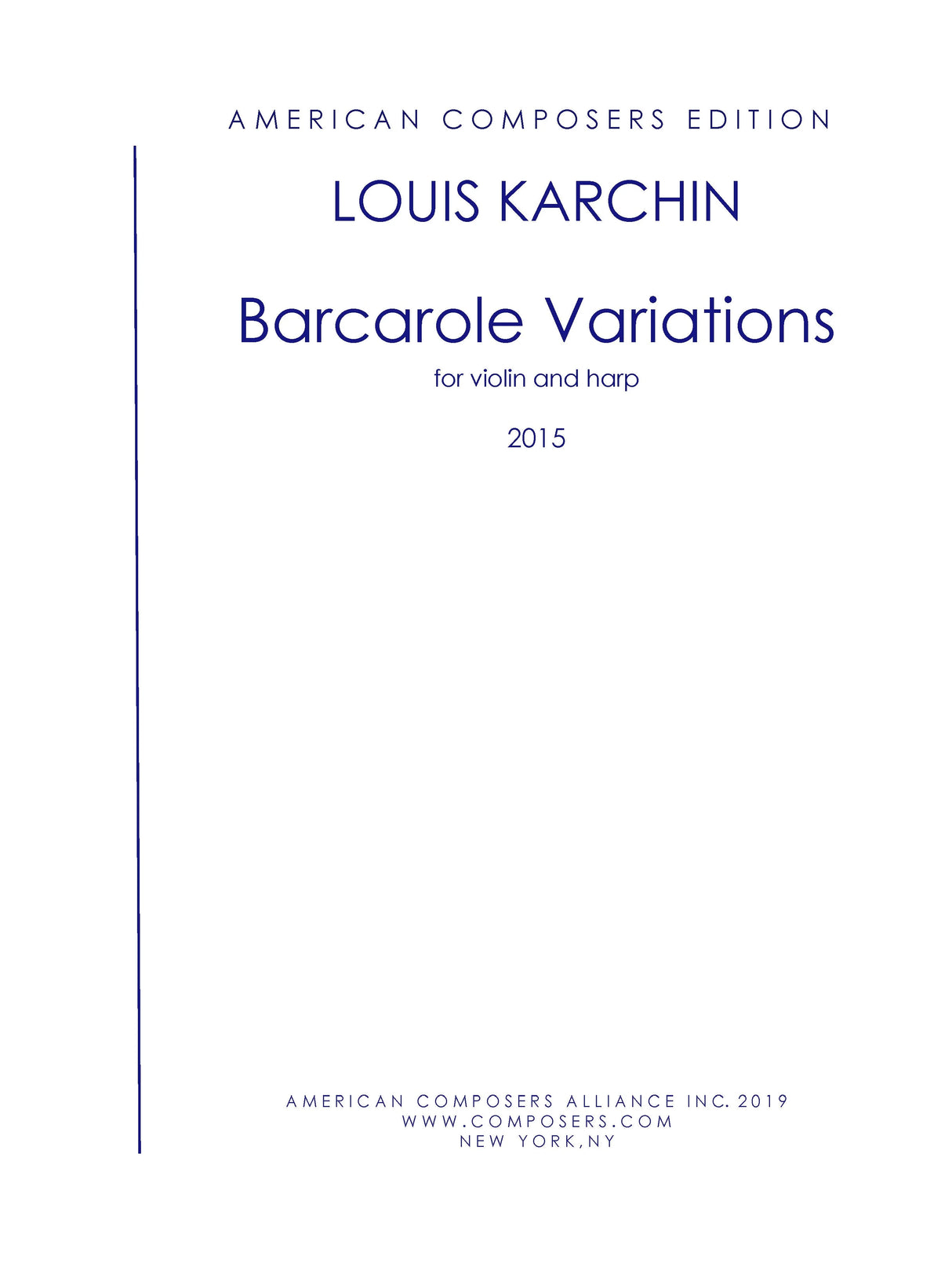 Karchin: Barcarole Variations