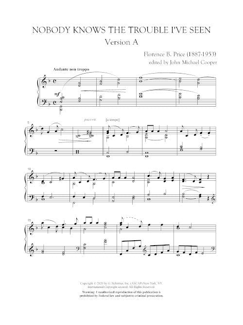 Price: Nobody Knows the Trouble I've Seen