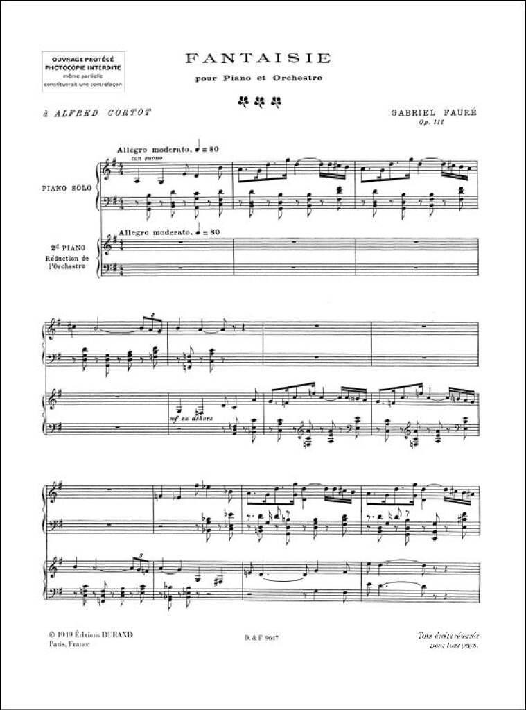 Fauré: Fantasie, Op. 111 2 Pianos 4 Mains
