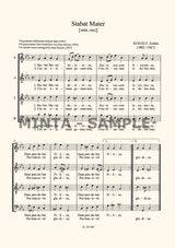 Kodály: Stabat Mater (original & arr. for SATB choir)