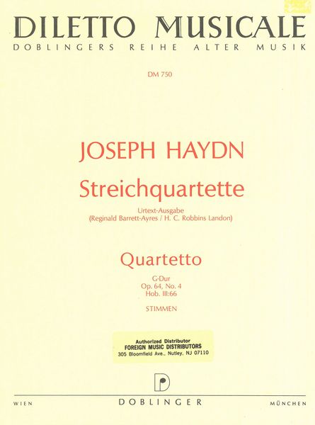 Haydn: String Quartet in G Major, Hob. III:66, Op. 64, No. 4
