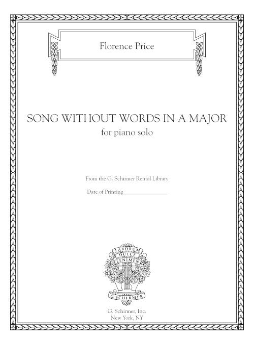 Price: Song Without Words in A Major