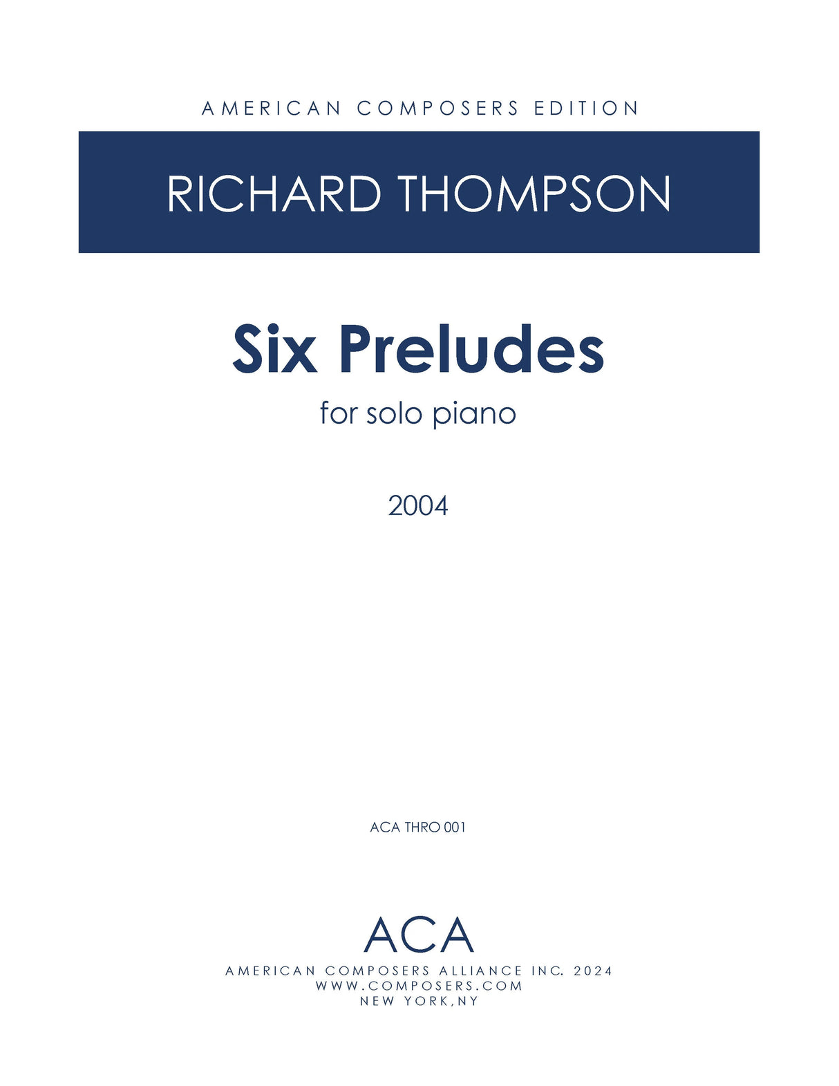Thompson: Six Preludes