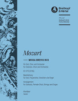 Mozart: Missa brevis in B-flat Major, K. 275 (arr. for female choir)