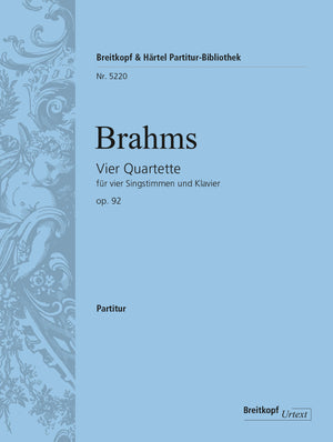 Brahms: 4 Quartets, Op. 92