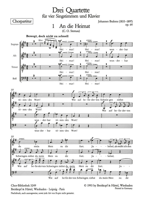 Brahms: 3 Quartets, Op. 64