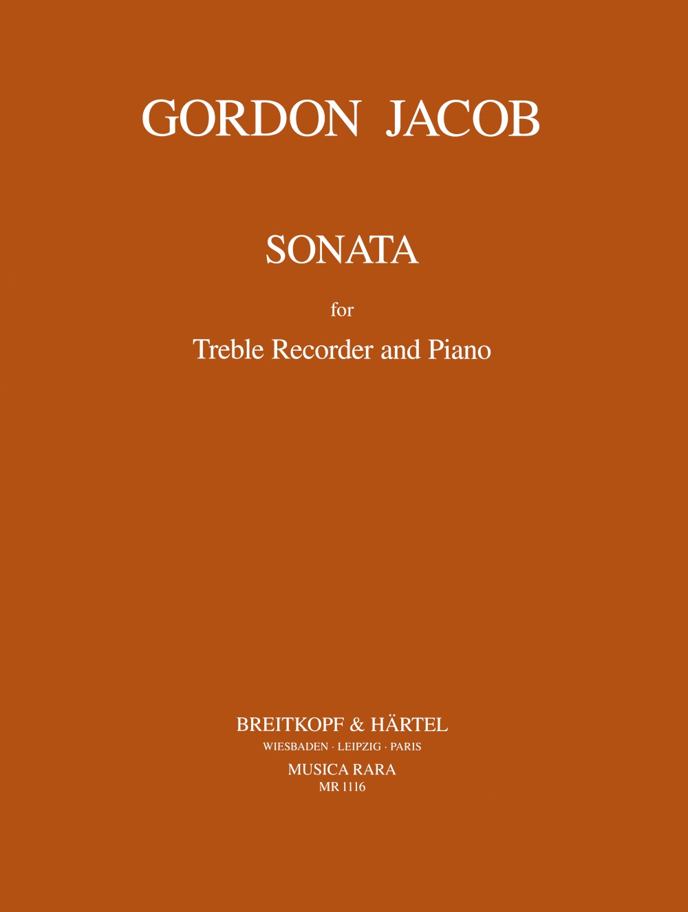 Jacob: Sonata for Treble Recorder and Piano