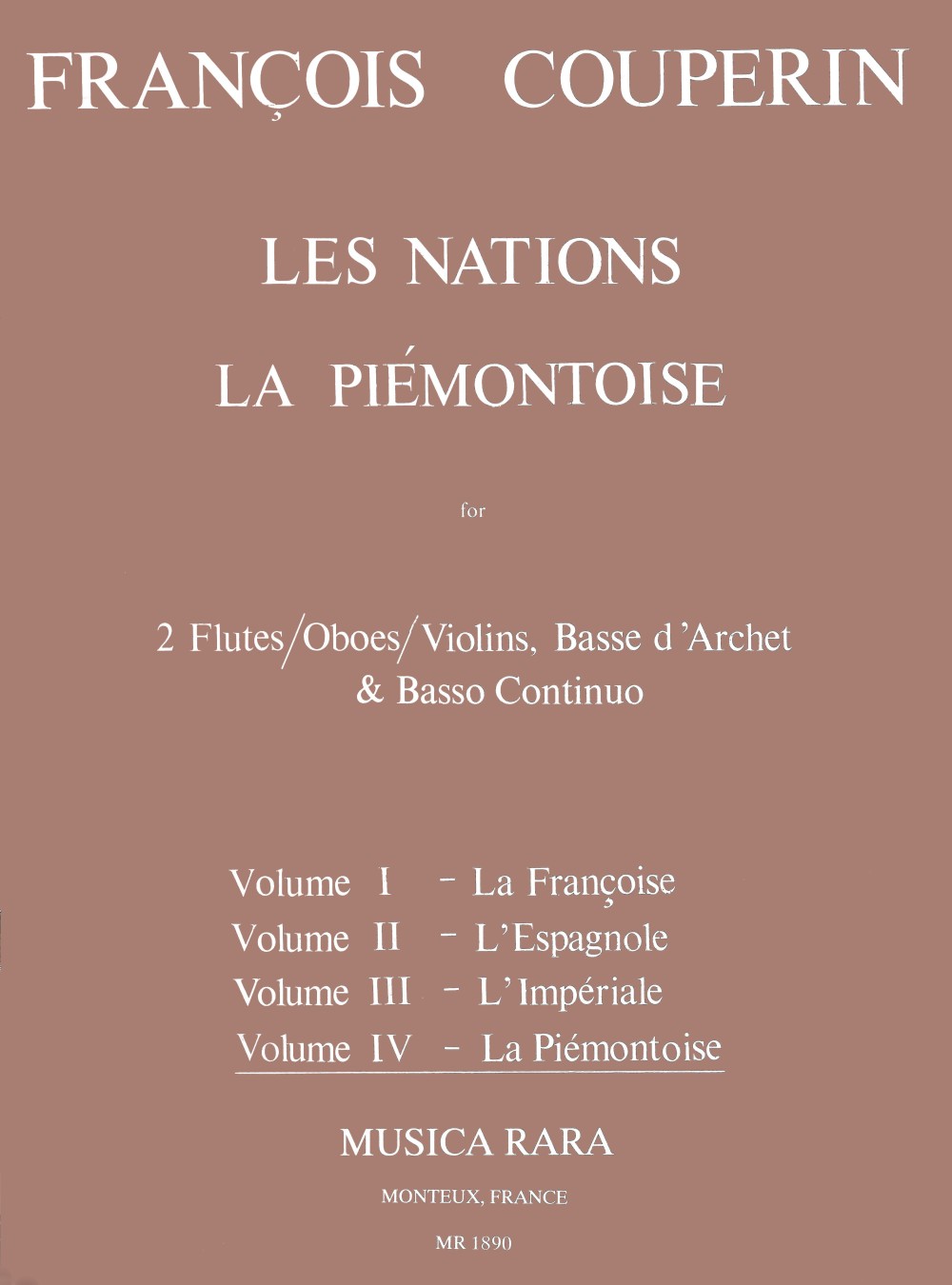 Couperin: Les Nations - Volume 4 (La Piémontoise)
