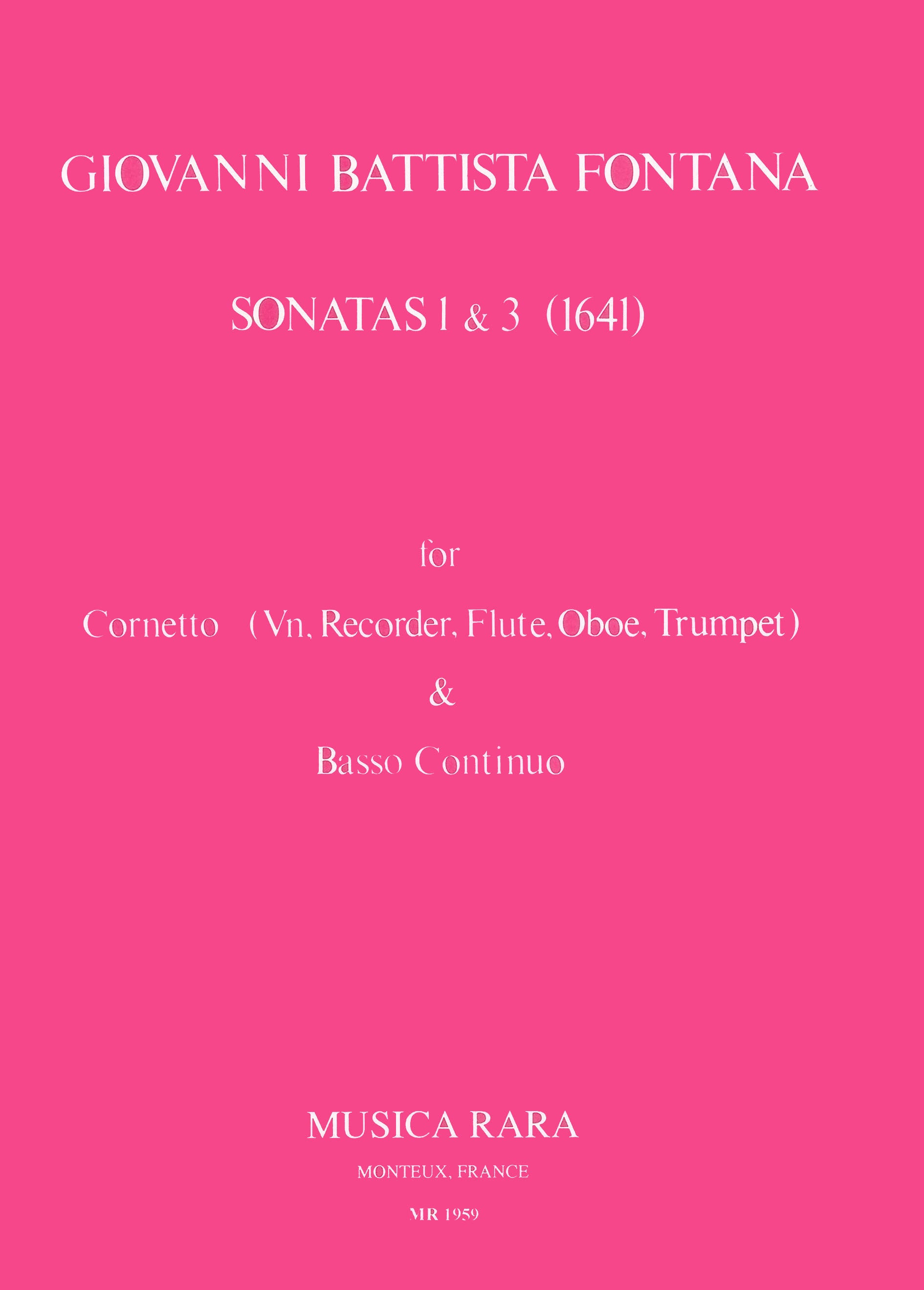 Fontana: Violin Sonatas Nos. 1 & 3 in C Major