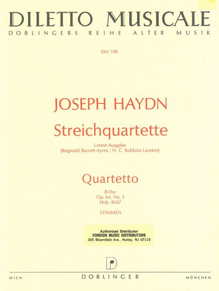 Haydn: String Quartet in B-flat Major, Hob. III:67, Op. 64, No. 3
