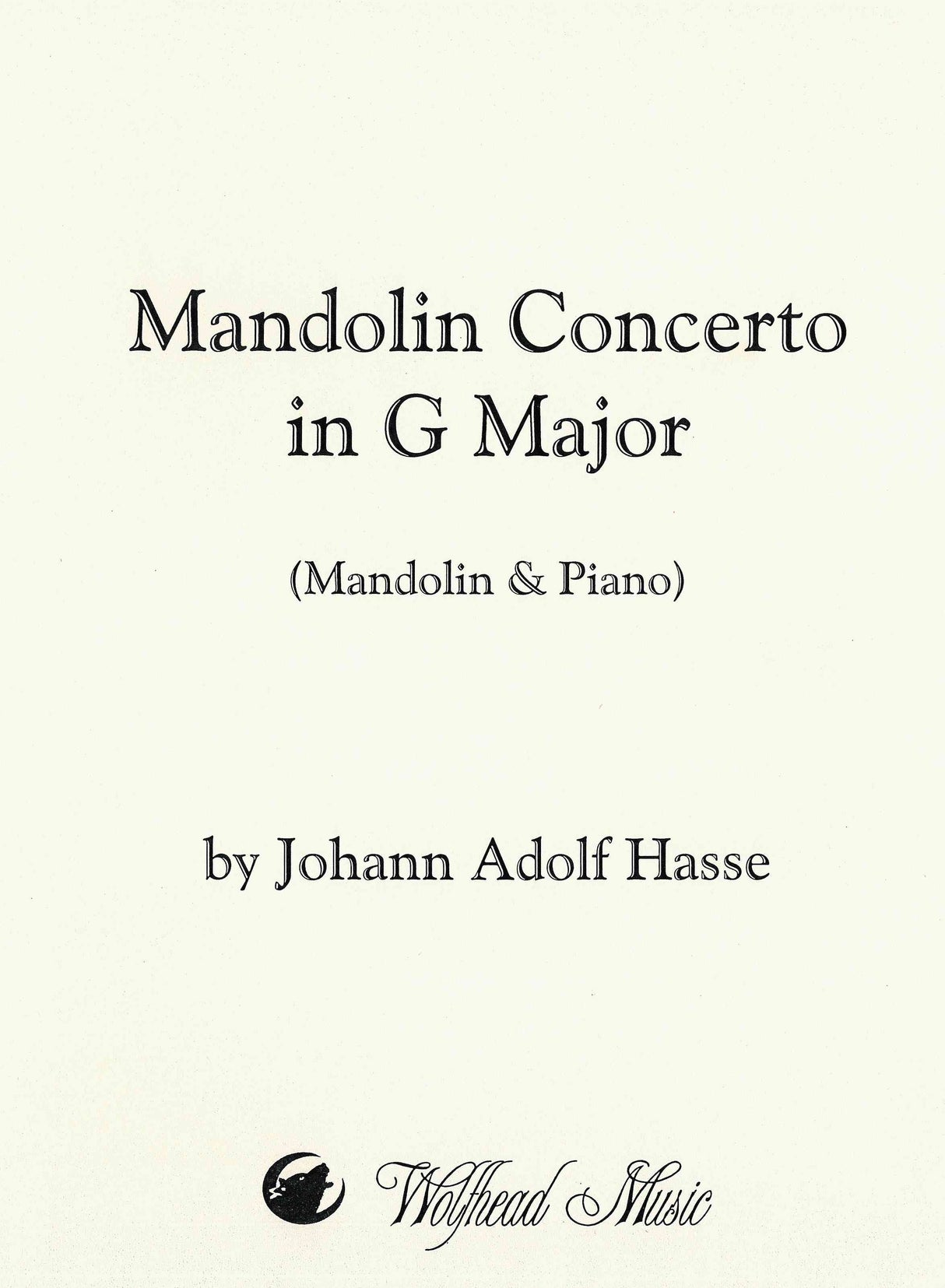 Hasse: Mandolin Concerto in G Major
