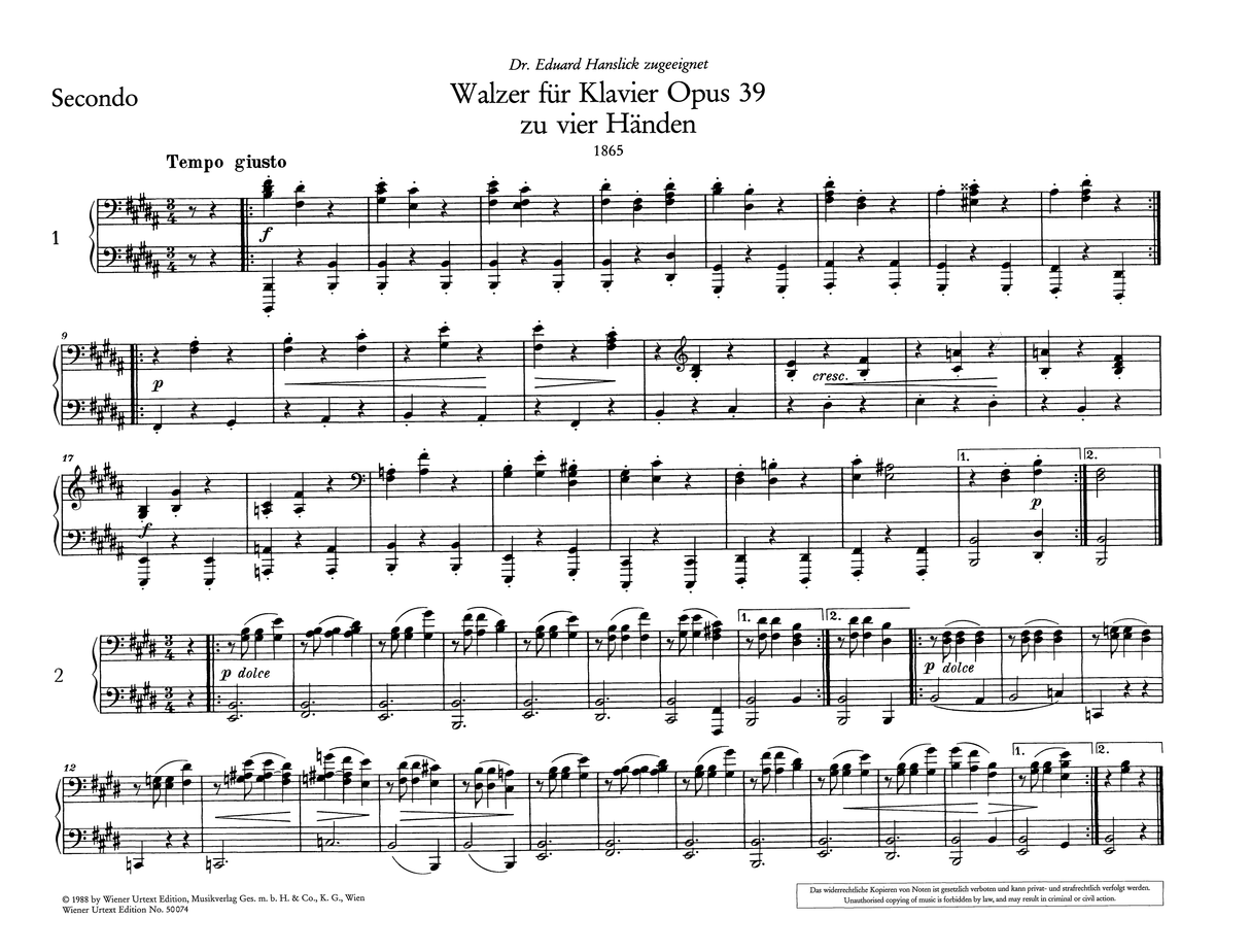 Brahms: Waltzes, Op. 39