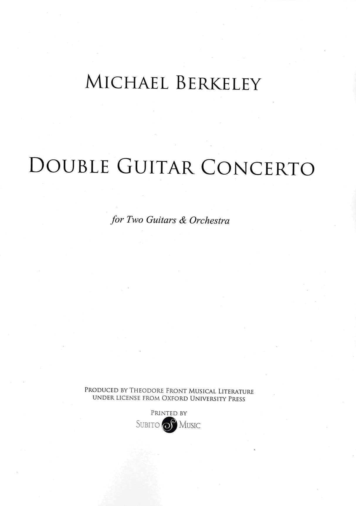 Berkeley: Double Guitar Concerto